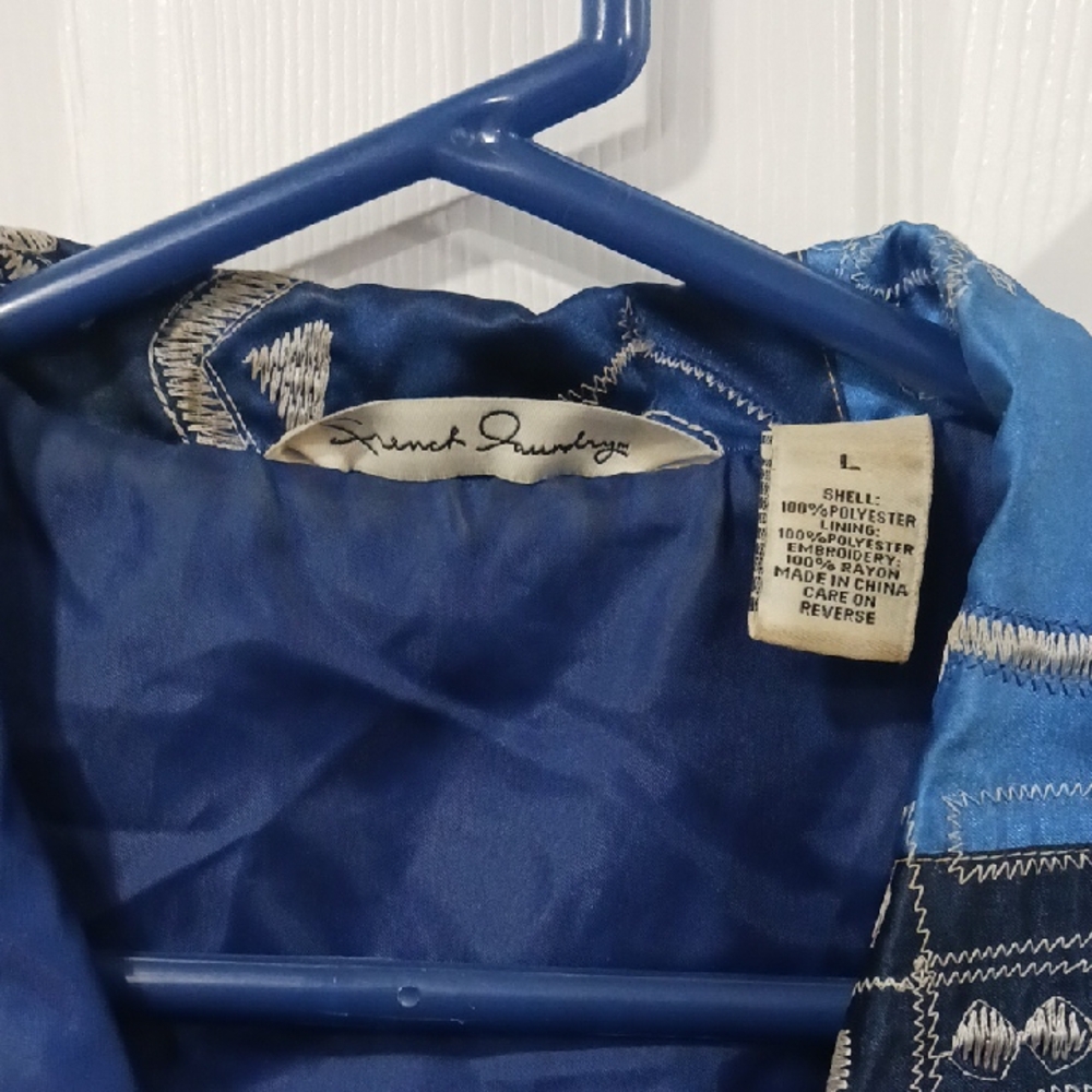 French Laundry Blue Patchwork Blazer - image 2